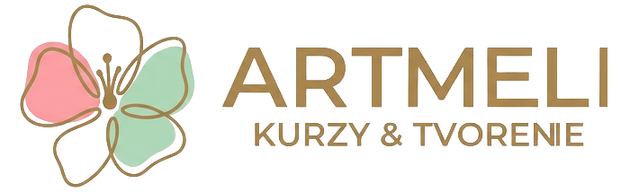artmeli cukrársky kurz modelovania ozdôb a dekorácií cukrárske kurzy logo vizuál vodorovne zmenšené bez pozadia